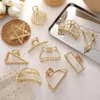 Vintage Gold Color Metal Geometric Hair Claw Clamps for Women Star Shell Hollow Crab Clip 2021 Fashion Accessorie Clips Barrette2625