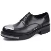 Chaussures de costume formelles pour hommes, bout en métal blanc et noir, Rivets de mode faits à la main