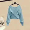 Vintage Autumn Winter Knit Two Piece Set Women Sweater Top Fishtail kjolar Set Fashion Casual Knited 2 Piece Suits 240109