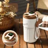 Mugs 450ml Stainless Steel Coffee Cup Smart LED Temperature Display Thermos Bottle Coffee Mug Travel Mug Insulated Tumbler YQ240109