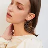 Kolczyki Dangle Fashion Geometria kolczyka Metal Złoty kolor okrągły kulka koło dla kobiety długa biżuteria do uszu