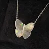 Clover Necklace Designer Jewellery Ladies Necklace Luxury Fashion Designer Necklace White Gold Champagne Butterfly Pendant Necklace Holiday Gift