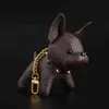 5 pçs designer de moda dos desenhos animados animal pequeno cão chaveiro acessórios chaveiro couro do plutônio carta padrão carro chaveiro jóias presentes sem caixa