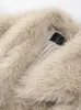 女性用女性用エレガントなフェイクジャケットふわふわの毛皮のゆるい長袖ソリッドウォームコート冬の豪華なファッションレディオーバーコートストリート