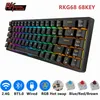 Tastaturen RKG68 RK837 Kabellose mechanische Tastatur, 68 Tasten, 65 % RGB-Hintergrundbeleuchtung, Hot-Swap-fähig, 2,4 GHz, Bluetooth, USB, kabelgebundenes Gaming, Royal KludgeL240105