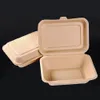 50pcs 600 ml pojemniki na hamburgera papierowy papierowy ekologiczny pudełko pudełko na lunch na wynos dla przekąsek w restauracji 240108