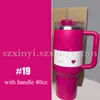 Tazze Bicchiere in acciaio inossidabile rosa da 20 oz/40 oz con/senza manico, coperchio, cannuccia, bottiglie d'acqua di grande capacità