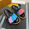 Designer pool kussen slippers paren sandalen mannen dames dia glijden zomer plat schoenen mode strand slippers met originele doos 35-45