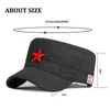 Bonés Chrlck Casual Algodão Flat Top Hat Ajustável Pentagrama Militar Caps Homens Mulheres Cadete Exército Cap Design Único Vintage Quatro Estações