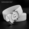 Cinturão de couro de luxo Man Belts White Designer Men de alta qualidade G letra Buckle Male Strap Ceinture Homme 240109