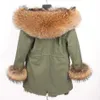 Maomaokong Real Fox Fux Fur Coat Winter Jacket Women Long Parka Natural Raccoon Collar Hood Thick Warm Liner Parkas 240108