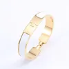 Bracciale in oro classico braccialetti clic donna uomo gioielli firmati argento acciaio al titanio 19 colori selezionati Bracciale rigido per amanti regalo unisex di alta qualità non sbiadisce