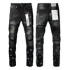 Herren Lila Jeans Skinny Distress Ripped Destroyed Jeans mit Buchstabendruck Stretch Biker Denim Schwarz Slim Fit Hip Hop Hose für Herren Jean