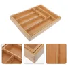 Kitchen Storage Black Walnut Western-style Drawer Type Cutlery Box Desktop Solid Wood Tray Tableware Organizer (Picture