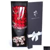 Couronnes de fleurs décoratives à la main Rose Bouquet Savon Fleur Saint Valentin Noël Mère Cadeau Année Artificielle Drop Livraison Hom Dhe1F