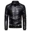 Design Motorrad Bomber Hinzufügen Wolle Leder Jacke Männer Herbst Drehen Unten Pelz Kragen Abnehmbare Slim Fit Männlichen Warme Pu Mäntel 240108