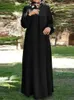 Etniska kläder 2024 Summer Turkiet Muslimsk klänning Kvinnor Modest Islamiska Kaftan i Dubai -stil Abaya Caftan Marocain -klänningar