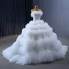 Robe de bal de luxe robes de mariée princesse chérie Organza volants robe de mariée paillettes bouffantes à lacets dos robes de mariée
