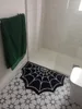 Gótico preto teias de aranha caixão cruz crânio piso banho quarto tapete capacho sala estar antiderrapante presente anime 240109