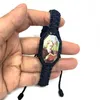 12 Stuks Zwarte draad St. Jude de Maagd Maria Lezen oude man druppels olie houtsnippers dubbel geweven handgeweven armband 240109