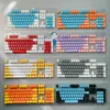 Keyboards New 104 Key ABS Keycaps OEM Backlight Two-Color Keycap Set for Cherry MX Switches 61/87/104 Key Mechanical Keyboard White PurpleL240105