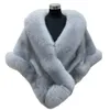 Faux Fur Shawl Soft Women Poncho Thickened Classic Autumn Winter Wedding Bridal Warm Coat Daily Clothing 240108