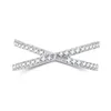 Pierścienie klastrowe TIGRADE 925 STRING SREBRNY X PIERŚCIEŃ Cubic Zirconia Cross Wedding Pisma Pierścień zaręczynowy dla kobiet ANILLOS PLATA 925 PARA MUJER YQ240109