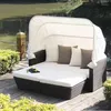 Mobilier de camping extérieur PE rotin canapé combinaison balcon loisirs avec hangar Villa jardin cour lit personnalisé WKGC