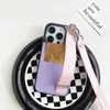 Suitable for iphone15 Alligator Pattern Card Mobile Phone Case 14promax Wristband Lanyard 13pro Anti-drop 11 12 Protection Cover