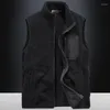 Gilet da uomo 2024 Colletto alla coreana Gilet senza maniche Giacca da uomo in caldo pile Autunno Moda Casual Gilet Cardigan Cappotto