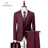 Men Suit Spring and Autumn High Quality Custom Business Threepiece Slim Large Size Multicolor Twobutton 240108