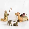 Willow tree shepherd and stable animal carved hand-painted Jesus birth doll 4-piece set H1106296S