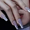 Faux ongles cercueil givré violet, matériau en résine ABS respectueux de l'environnement pour salons de manucure professionnels