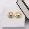 Mixed Simple Gold Plated Silver Luxury Brand Designers Letters Stud Geometric Famous Women Round Crystal Rhinestone Pearl Earring Wedding Party Diamond 8207