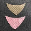 Regulowany szalik zwierząt domowych różowy brązowy klasyczny logo pies trójkąt szalik ślina ręcznik Schnauder Fighting Cat