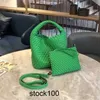 Jodie BottegaaVenetas Bag Handmade Small Single Wrist Woven Cabbage Basket Water Bucket Mother Bag Versatile Fashion Large Capacity Shoulder