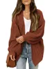 Women's Sweaters Long Sleeved Lantern Cardigan With Pockets Thick Needle Knitted Sweater For Women In Autumn And Winter