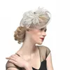 Berretti Donna Ragazza Fascinators per capelli da sposa Cappello Tea Party Fascia per capelli Piume Clip Aliceband