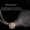Hänghalsband Foydjew Creative Nanometer Projection Necklace Women's Silver Color 100 Languages ​​I Love You Heart-Shaped Jewelry Gifts