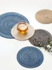 Table Mats 18cm Round Ramie Insulation Pad Placemats Linen Non Slip Kitchen Accessories Decoration Home Mat 30cm