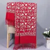 Mode hiver chaud cachemire broder châle écharpe femmes foulard Pashmina voyage foulards Wrap Femal Echarpe Bandana 240108