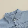 Ensembles de vêtements bébé fille mignon manches courtes revers boutonné chemise en jean et short 2 pièces tenues en denim pour tout-petits