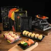 20pcs jednorazowe sushi wyciąganie pudełka Drukowanie Delikatne plastikowe pojemnik na żywność 240108