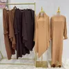 Abbigliamento etnico Abaya e Khimar Set Jilbab 2 pezzi Ramadan Abito lungo Hijab Abiti da preghiera musulmana Jilbab per le donne Turchia Islam Dubai