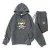 2023 New Mens Suit Fashion Ghost Rabbit Print Hoodie + Sweatpants womens Suit Outdoor Jogging Winter Fleece Warm 2 Pieces Set Available in multiple colors and sizes