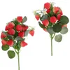 Decorative Flowers 6 Pcs Strawberry Floral Arrangement Decor Artificial Stems For Party