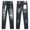 Jeans viola da uomo primavera e autunno nuovissimi pantaloni casual elasticizzati slim fit invecchiati con piedi piccoli