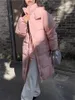 Korki damskie płaszcze obce Kitty 2024 Pink Maxi Parkas Daily Women Przyjazd bawełniany luźne luźne mody