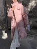 Trench da donna Alien Kitty 2024 Rosa Maxi Parka Quotidiano Donna Arrivo Cotone Sciolto Con cappuccio Casual Office Lady Tutti i fiammiferi Moda Elegante