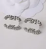 Mode lyxdesigner örhängen brev stud kristall kvinnor strass bröllop fest juveler tillbehör gåvor 15stil